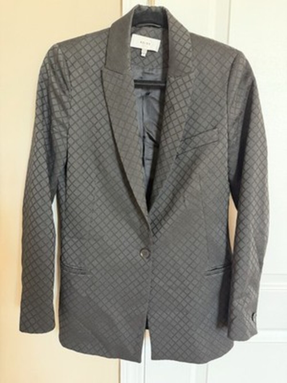 REISS Fortuna Black Diamond Jacquard Metallic Blazer UK 10 USA 6 EU 38